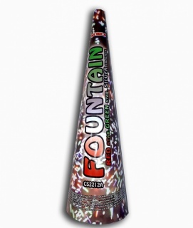 RED, GREEN STAR & SILVER CRACKER CONIC FOUNTAIN